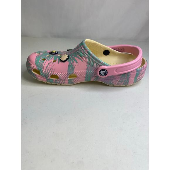 Crocs Classic Spring Break Clog Tropical Pink Teal Kids Youth Size J 6 Womens 8 - Picture 8 of 15